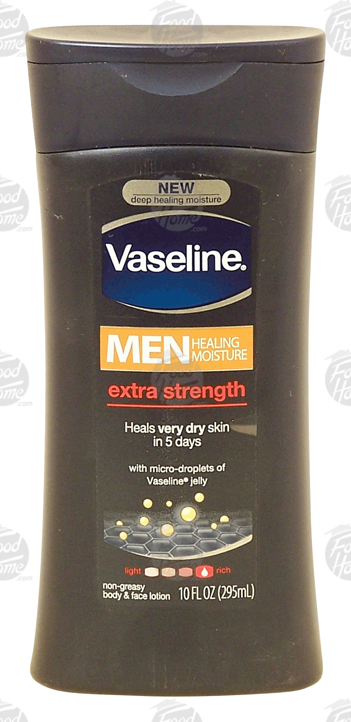 Vaseline Men healing moisture, extra strength, non-greasy body & face lotion with micro doplets of vaseline jelly Full-Size Picture